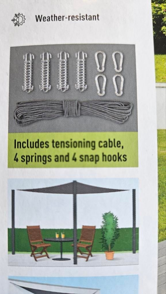 Schaduwdoek, driehoek 415x415x415 cm., Tuin en Terras, Schaduwdoeken, Ophalen of Verzenden, Nieuw