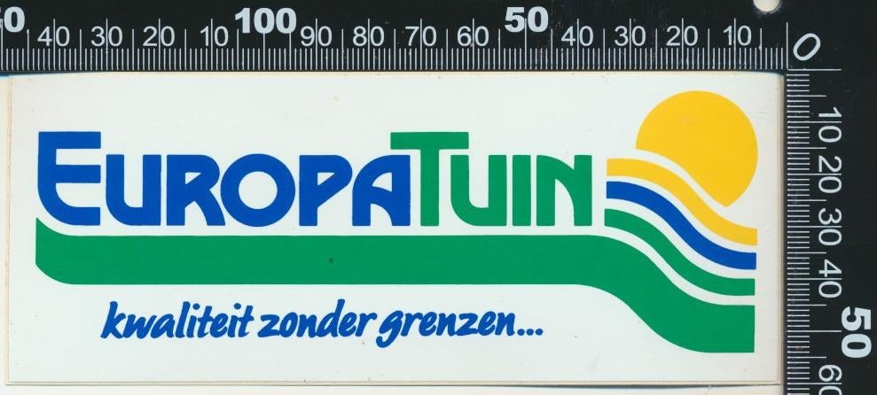 Sticker: Europa Tuin - Kwaliteit zonder grenzen (2), Verzamelen, Stickers, Zo goed als nieuw, Bedrijf of Vereniging, Ophalen of Verzenden