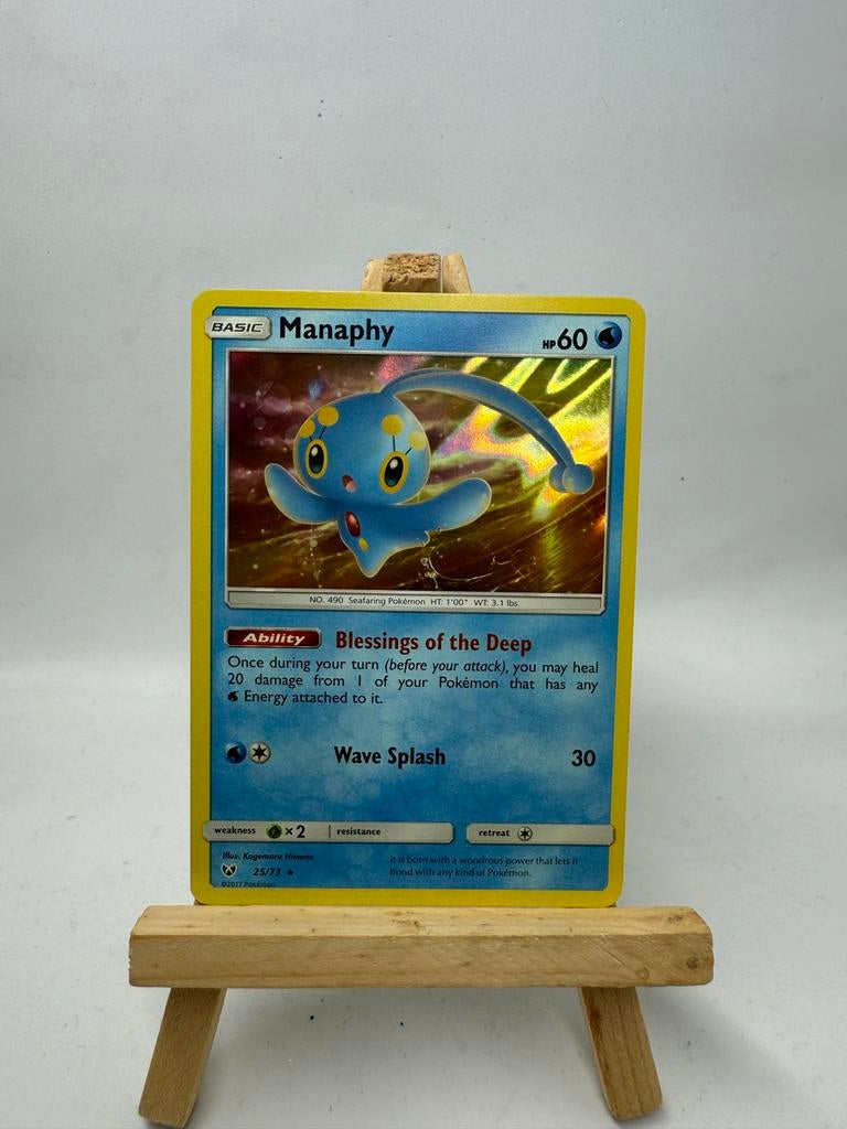 Manaphy Holo - Shining Legends - EX, Ophalen of Verzenden, Zo goed als nieuw, Losse kaart, Foil