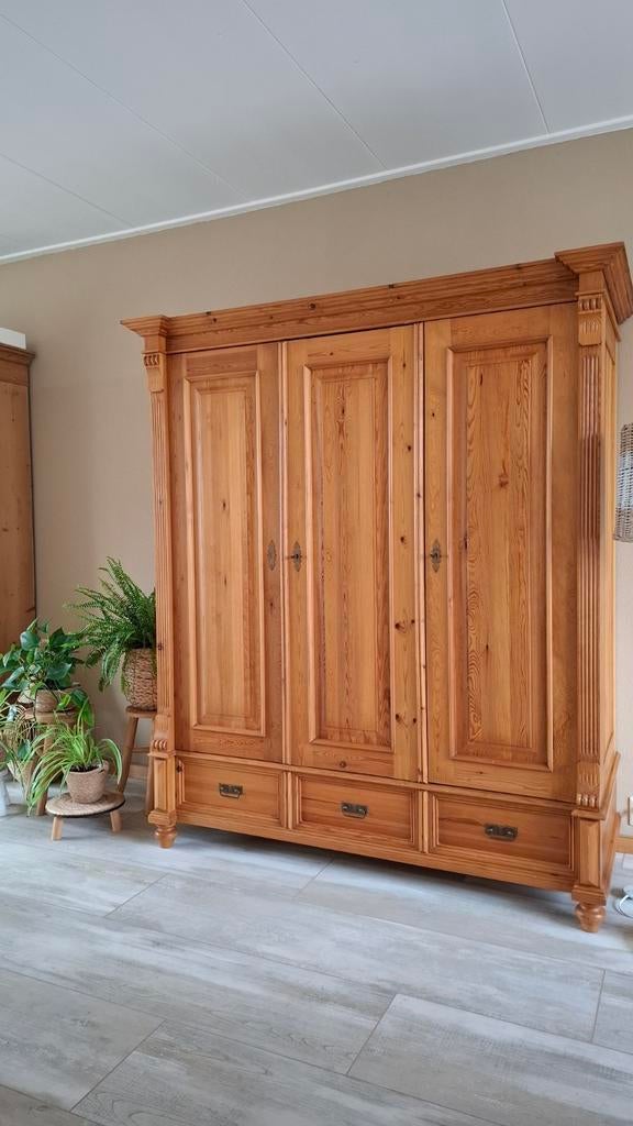 Massief Grenen Hang Leg Kledingkast, Huis en Inrichting, Ophalen, 150 tot 200 cm, Zo goed als nieuw, 50 tot 75 cm