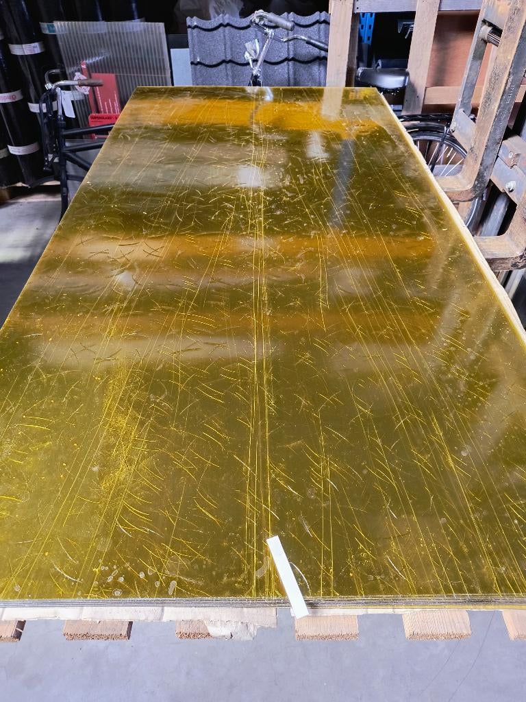 NIEUWE Plexiglas Plaat 200X100 CM geel doorlatend DIKTE 4mm, Doe-het-zelf en Verbouw, Platen en Panelen, Ophalen, Nieuw, Overige materialen