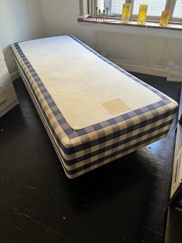 Eenpersoons boxspring Hästens, Gebruikt, 90 cm, Eenpersoons, Blauw