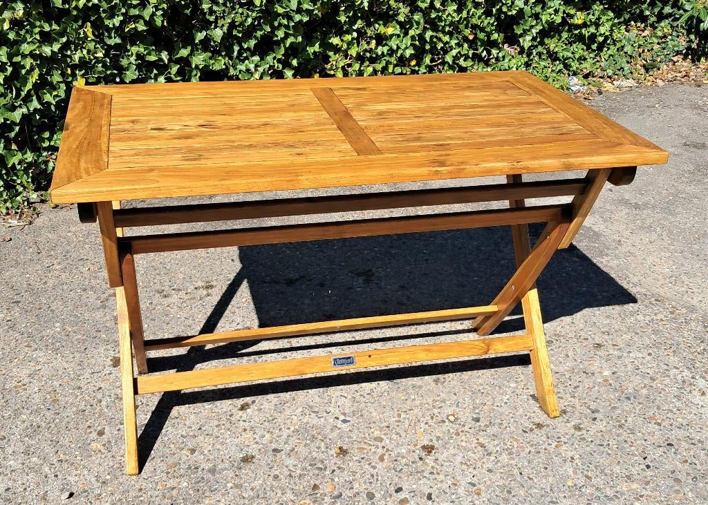 Sunyard Preston klaptafel teakhout 120 x 70 cm, Ophalen, Gebruikt