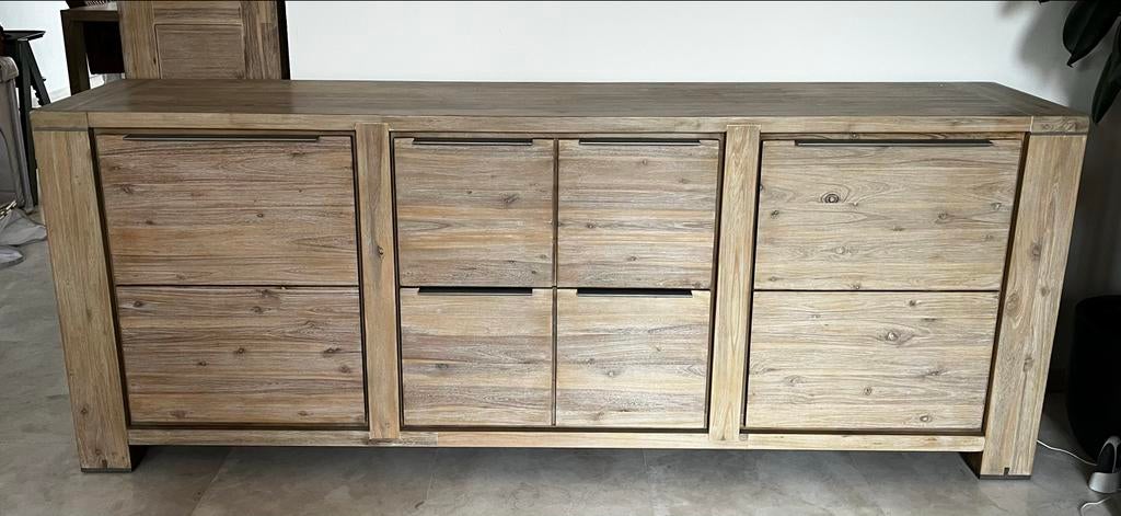 Dressoir Henders & Hazel - Eiken Washed, Ophalen, Eikenhout, Zo goed als nieuw, 200 cm of meer