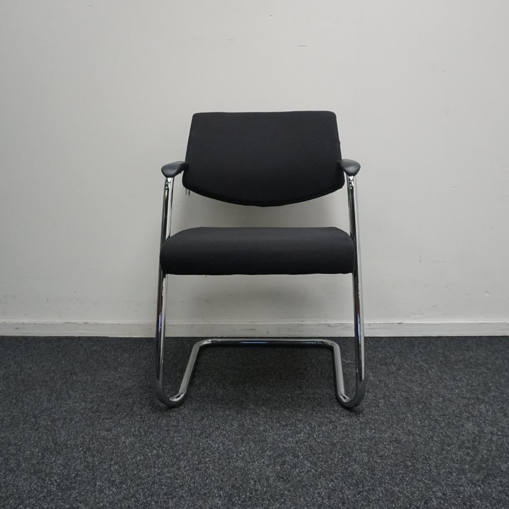 25x Vergaderstoelen | Zwart | Chroom | Stapelbaar, Gebruikt, -, Zwart, -