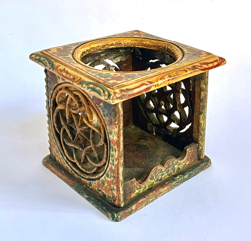 Antiek 18e eeuw Komfoortje Hindeloopen hoogte 10cm Theelicht, Ophalen of Verzenden