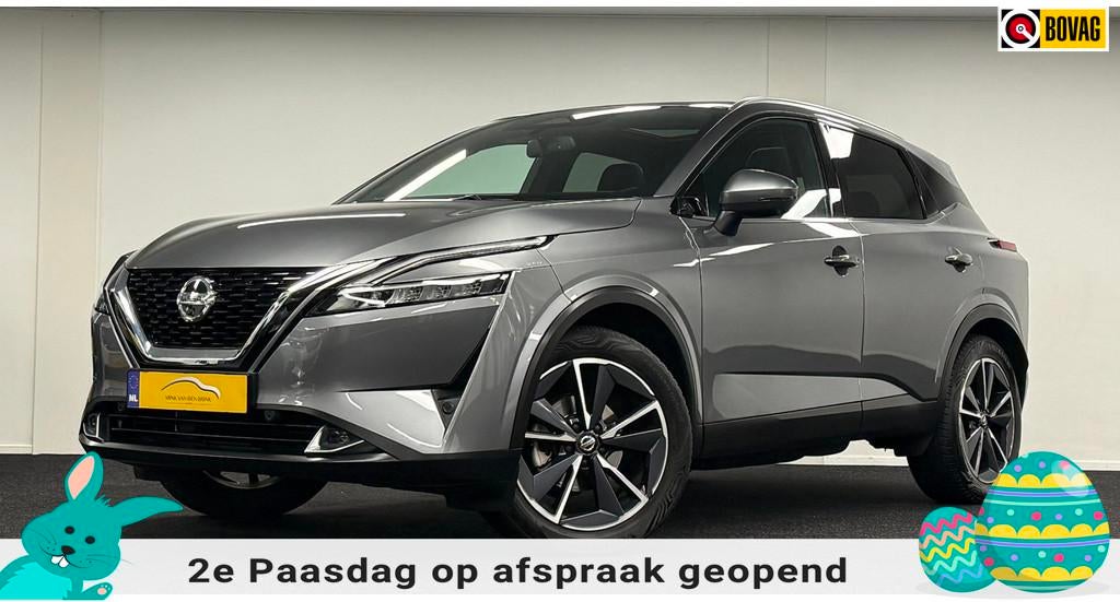 Nissan Qashqai 1.3 MHEV Xtronic Tekna Plus*Pano*Adaptive*19", Zwart, Leder, Bedrijf, Qashqai