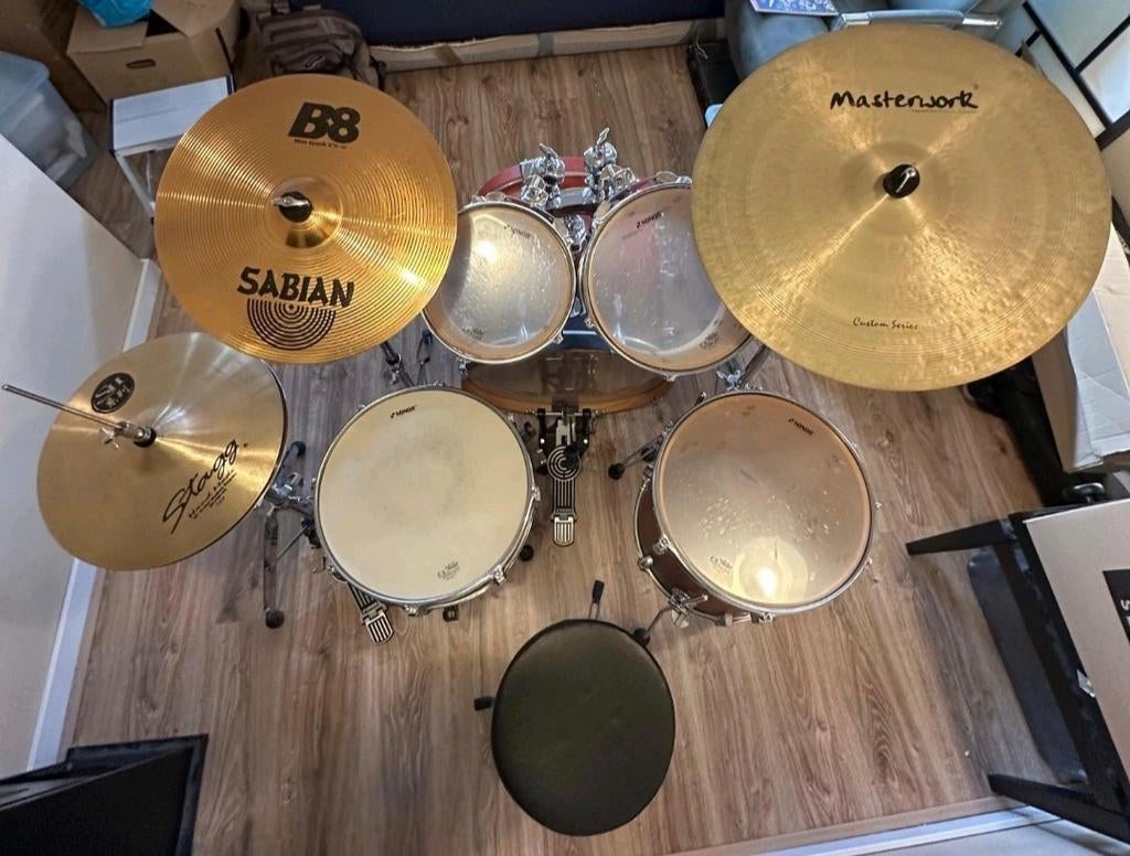 Drumstel (Sonor), Muziek en Instrumenten, Drumstellen en Slagwerk, Ophalen, Gebruikt, Sonor