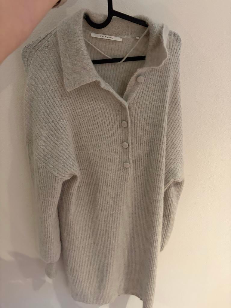 Yaya wollen jurk, Maat 38/40 (M), Ophalen of Verzenden, Grijs, Gedragen
