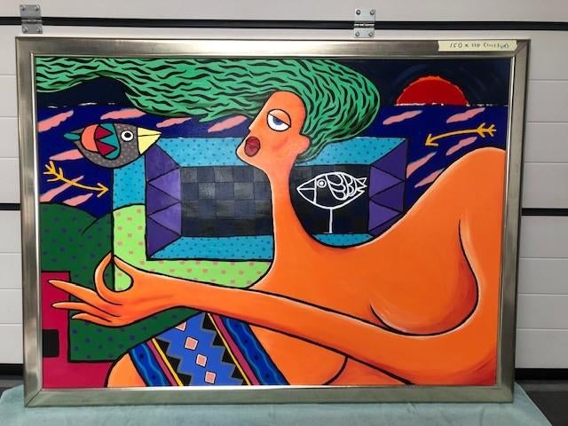 "A touch of Life”, uit collectie Wim Heesakkers (1950)., Antiek en Kunst, Kunst | Schilderijen | Modern, Ophalen