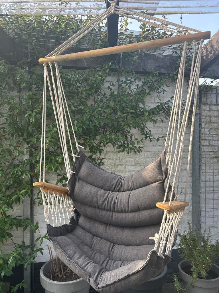 2 Hangstoelen voor buiten, Tuin en Terras, Ophalen, Gebruikt, Hout