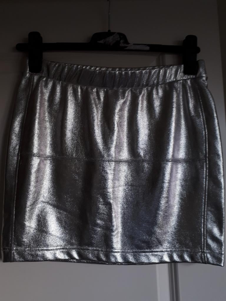 ROK ZILVER NIEUW MAAT S, Ophalen of Verzenden, Nieuw, Maat 38/40 (M), Boven de knie