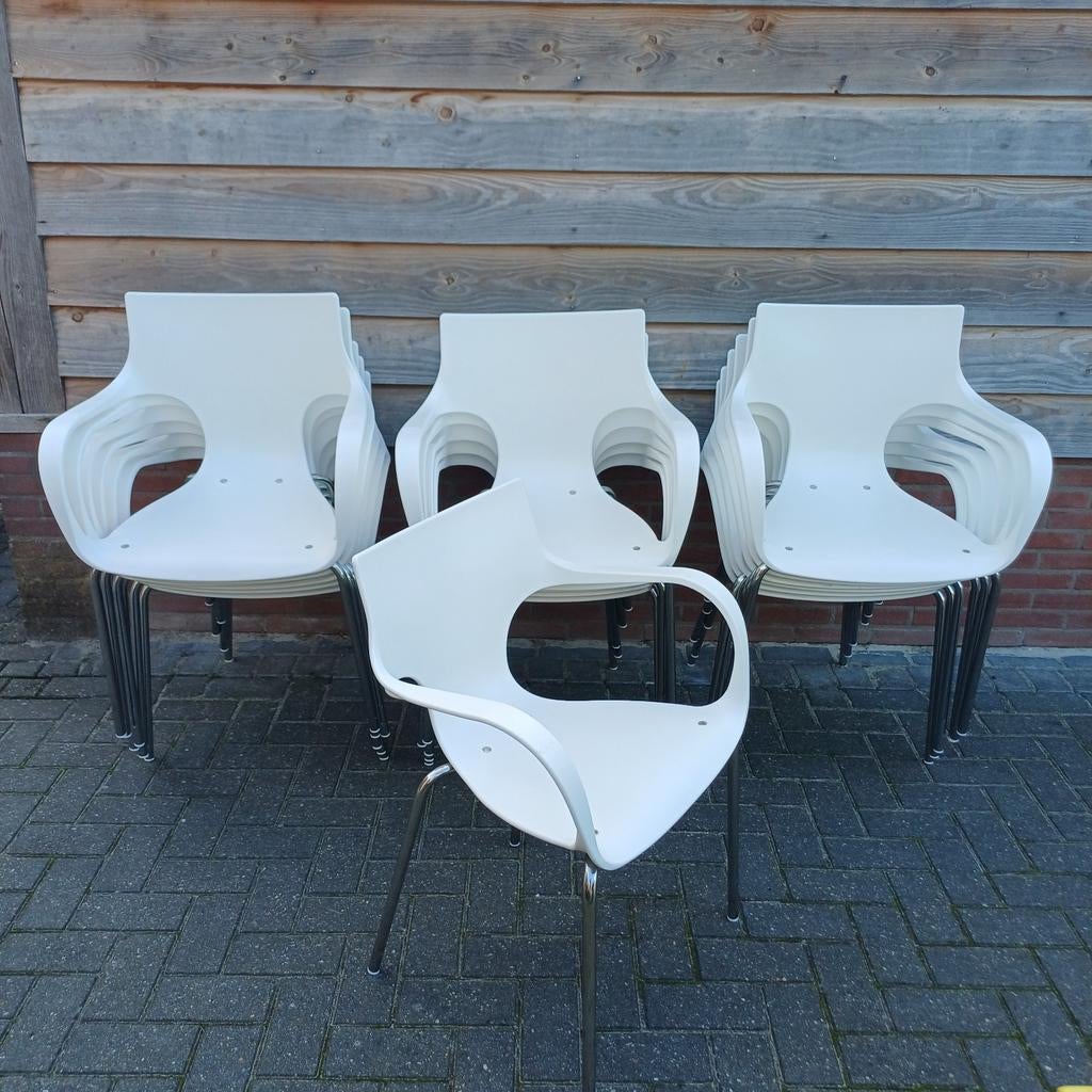 18 x design stoelen stapelstoelen partij stoelen, Huis en Inrichting, Stoelen, Ophalen, Gebruikt, Bruin, Vijf, Zes of meer stoelen