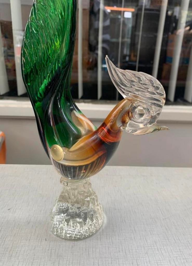 Kip leuke Murano Italië vogel of haan of fazant, Antiek en Kunst, Antiek | Glas en Kristal, Ophalen of Verzenden