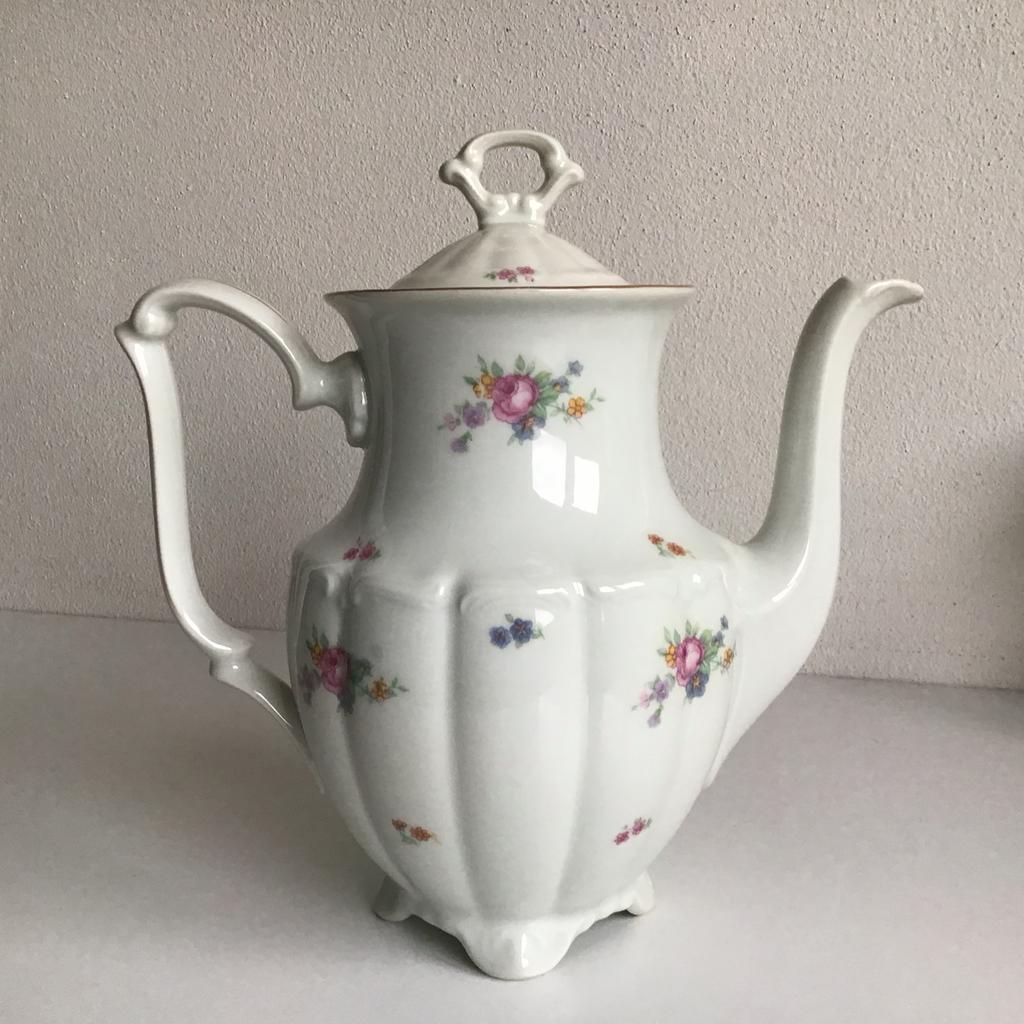 Tielsch Walbrzych brocante theepot koffiepot bloemen 1.5 lt, Ophalen of Verzenden