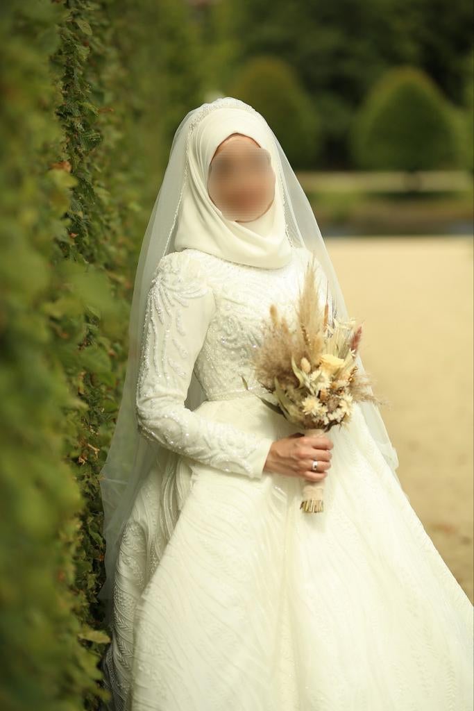 Bruidsjurk, gelinlik, hijab, galajurk, trouwjurk, tesettur!, Kleding | Dames, Trouwkleding en Trouwaccessoires, Zo goed als nieuw