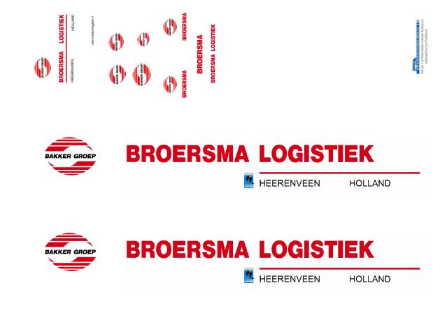 Vrachtauto decal 1:50 Broersma logistiek Heerenveen Type 1, Verzenden, Nieuw, Bus of Vrachtwagen, Overige merken