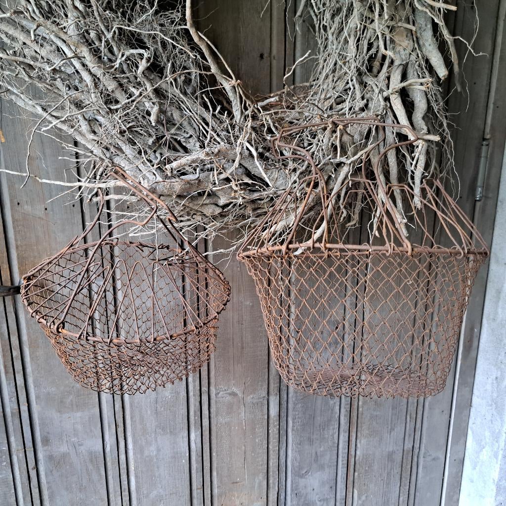 1x Brocante oud Frans slamandje mandje roest *Etage3*, Gebruikt, ., Ophalen of Verzenden, .