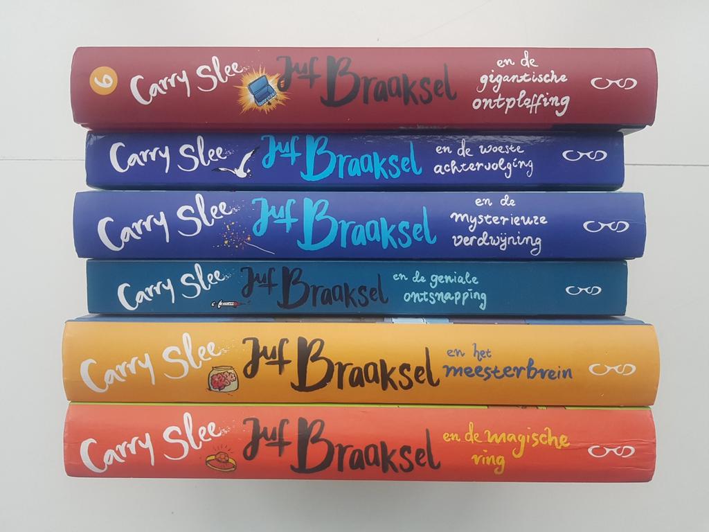 6x Juf Braaksel Boeken - Carry Slee | Deel 1 t/m 6, Boeken, Kinderboeken | Jeugd | onder 10 jaar, Ophalen of Verzenden, Carry Slee