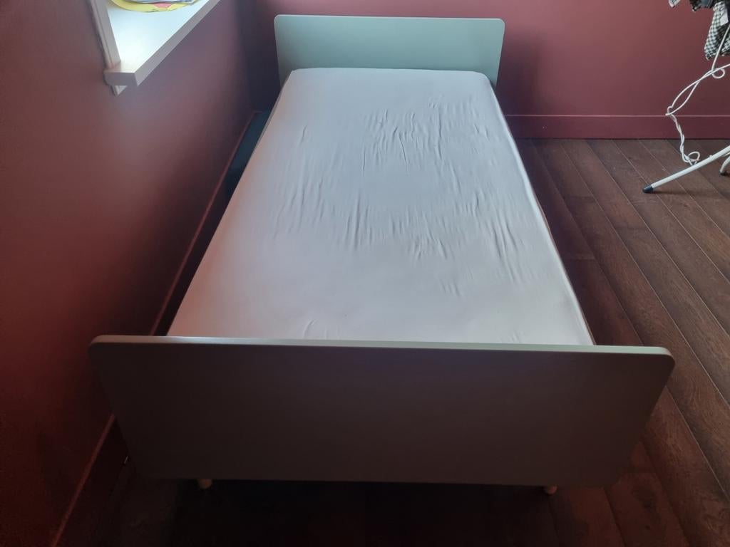 Eenpersoonsbed - Zo goed als nieuw, Ophalen, 90 cm, Eenpersoons, Blauw