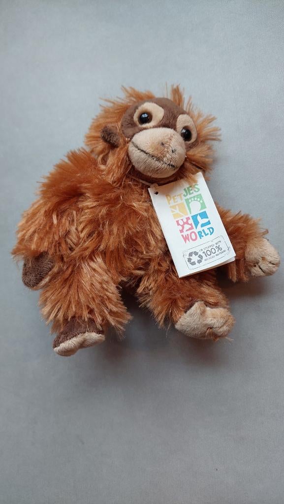 Schattige Pluche Aap - Petjes World, Ophalen of Verzenden, Zo goed als nieuw, Overige typen