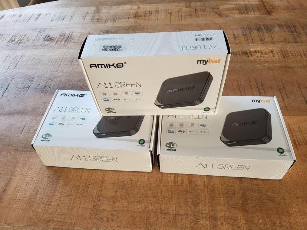 Amiko A11 Green + Plus Android IPTV Kastje | Box, Ophalen of Verzenden, Nieuw