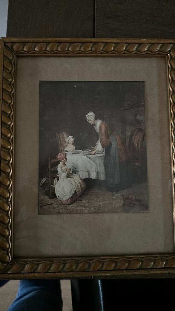 Het tafelgebed, Antiek en Kunst, Kunst | Schilderijen | Klassiek, Ophalen of Verzenden