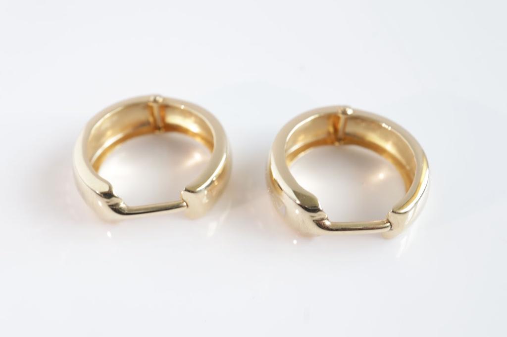 14 Karaat Gouden Creolen 15mm, Ophalen of Verzenden, Zo goed als nieuw, Goud, Goud