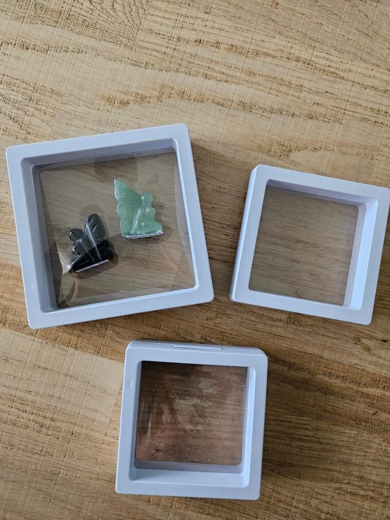 Display wit 3x, tentoonstellen sieraden of edelstenen, Ophalen of Verzenden, Zo goed als nieuw