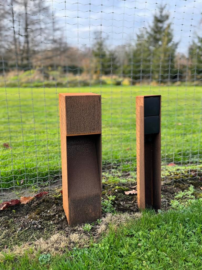 Tuin verlichting / tuin lamp cortenstaal, Tuin en Terras, Buitenverlichting, Ophalen, Minder dan 50 watt, Nieuw, Netvoeding