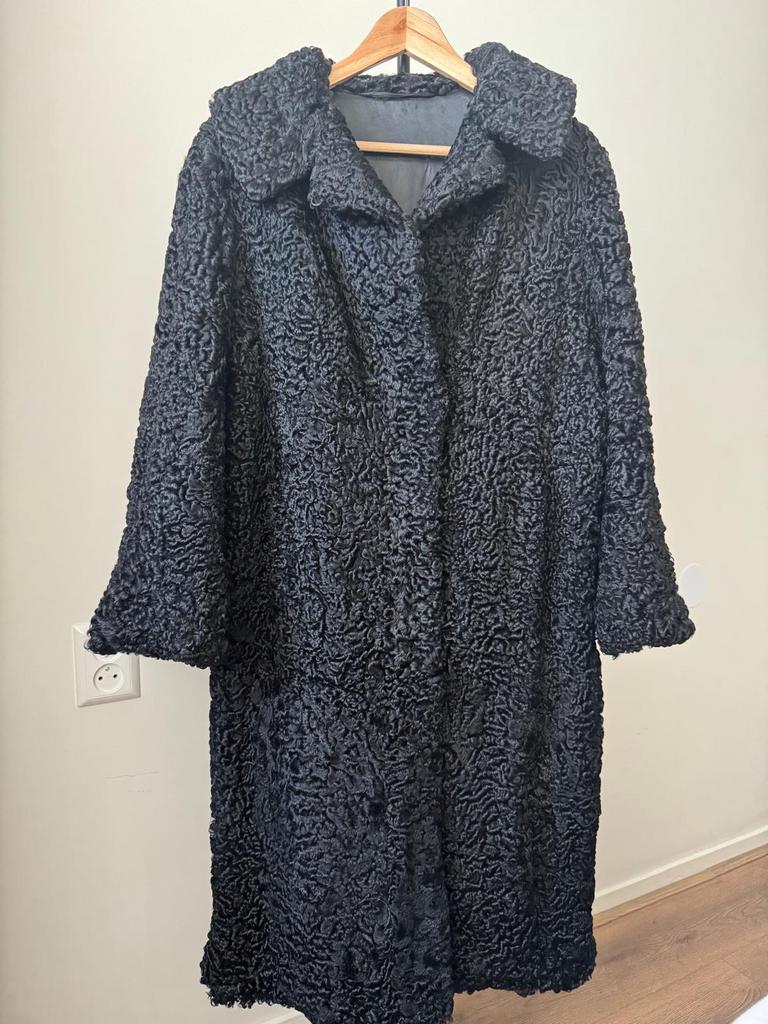 Zwarte vintage echt Astrakan bont, Ophalen of Verzenden, Gedragen, Zwart, Overige typen