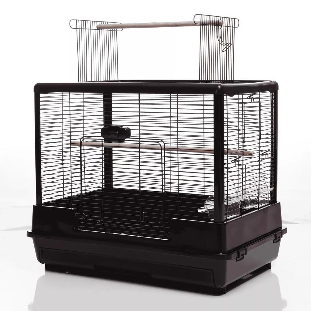 Vogelkooi Ceasar zwart en wit in 2 maten nu met 10% korting, Ophalen, Nieuw, Metaal, Vogelkooi