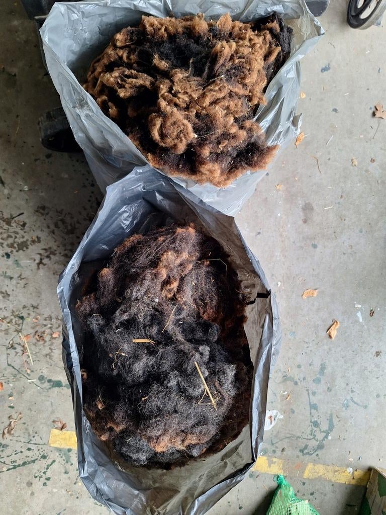 2 vuilniszakken schapenvacht, Dieren en Toebehoren, Schapen, Geiten en Varkens, Meerdere dieren, Schaap