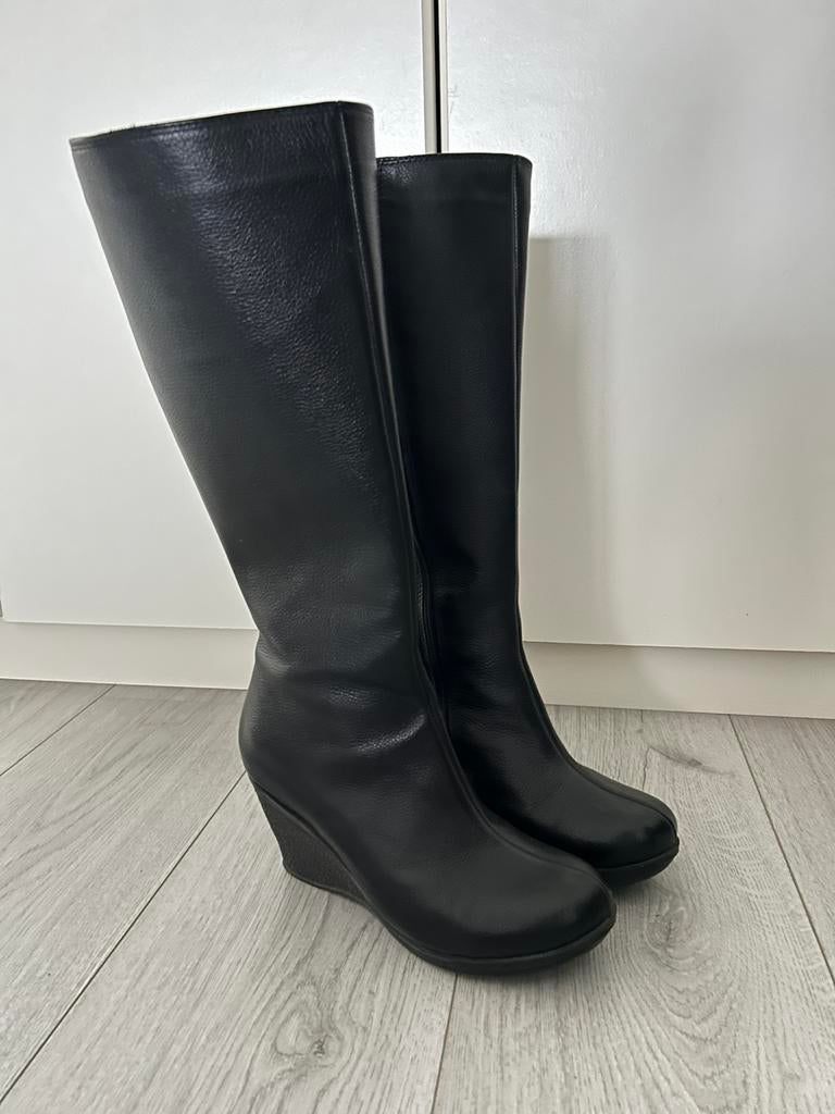 Knielaarzen met sleehak NIEUW, Hoge laarzen, Zwart, Nieuw, Ophalen of Verzenden