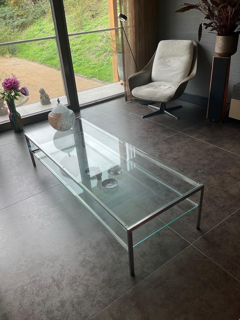 Metaform salontafel, Glas, 150 tot 200 cm, Minder dan 50 cm, Rechthoekig