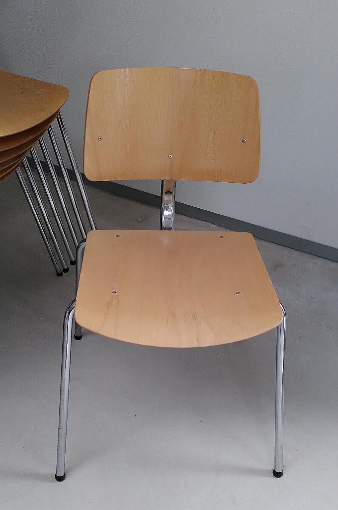 Vintage design schoolstoelen, Ophalen, Gebruikt, Bruin, Vintage modern