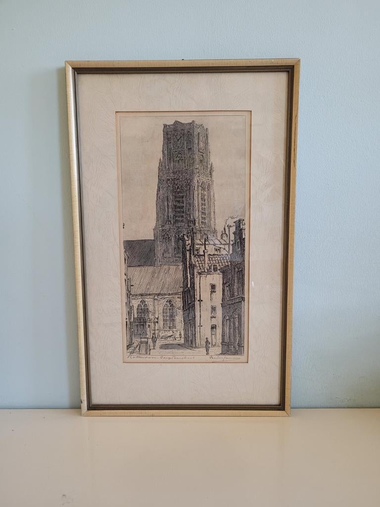 Ets Marius Janssen - Lange Torenstraat, Antiek en Kunst, Ophalen of Verzenden