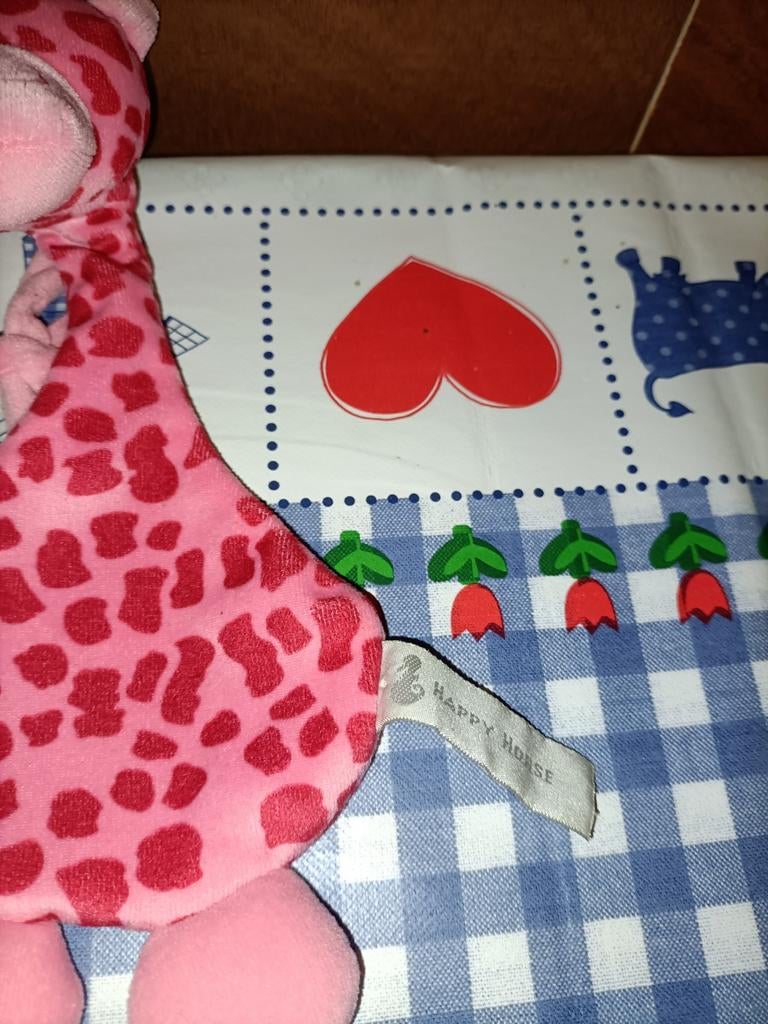 Happy Horse roze giraffe knuffeldoekje, Ophalen of Verzenden, Zo goed als nieuw, Konijn