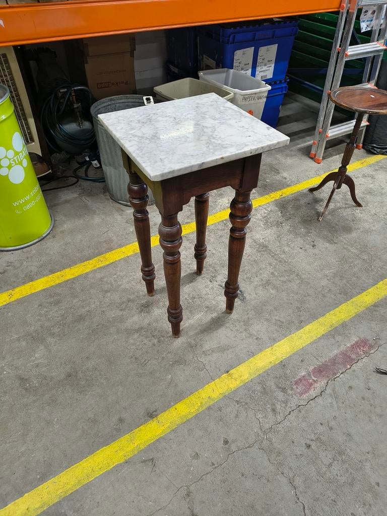 Bijzettafeltje met losse marmeren plaat, Antiek en Kunst, Ophalen