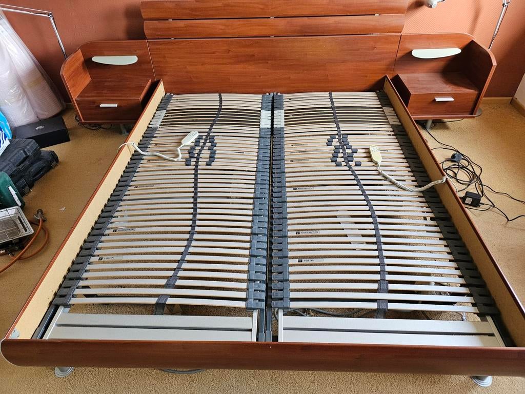 Bedombouw electrisch verstelbaar, Ophalen, Tweepersoons, 180 cm, Hout