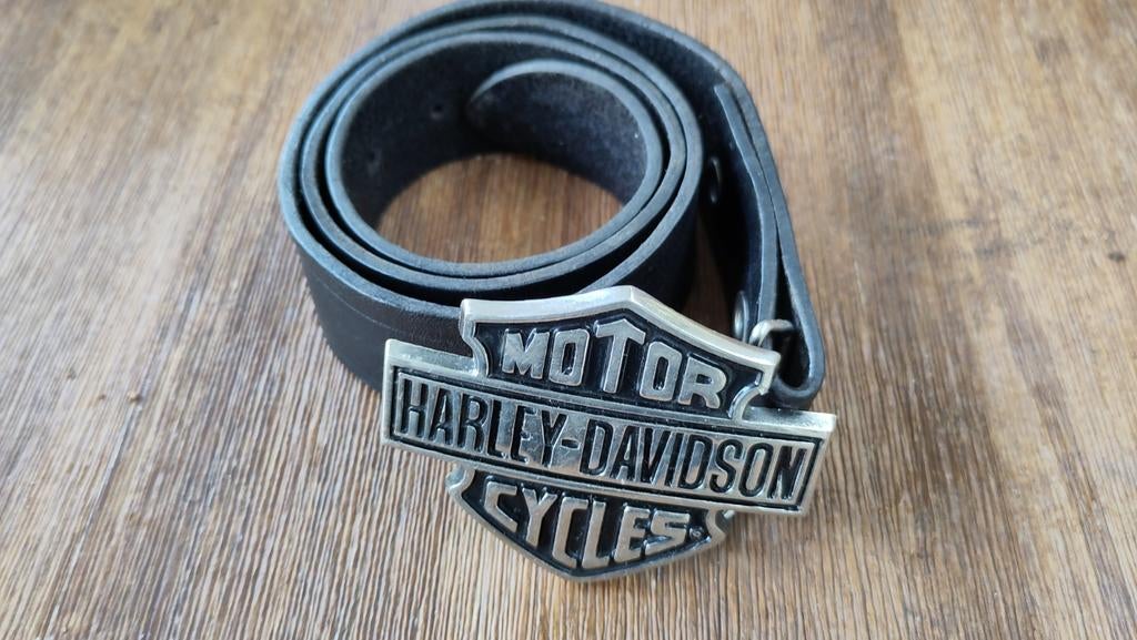 Harley Davidson Baron Solid Brass H302 gesp met riem vintage, Kleding | Heren, Riemen en Ceinturen, 95 tot 105 cm, Ophalen of Verzenden