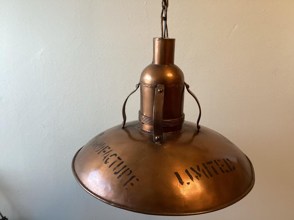 Koperen hanglamp (Loods 5), Ophalen, Gebruikt, Vintage, Metaal