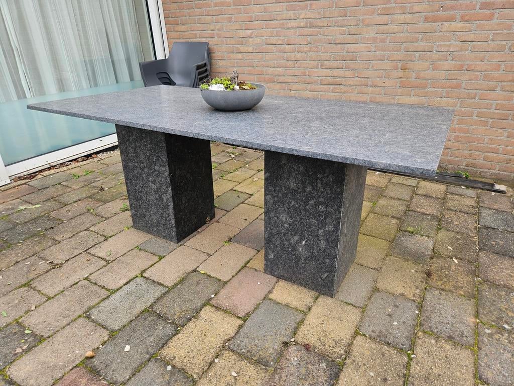 Mooie granieten tuintafel 180x90cm, Ophalen of Verzenden