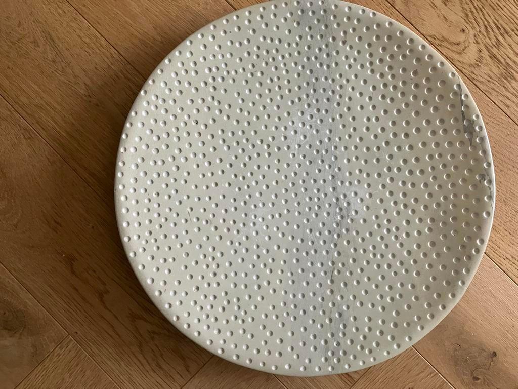 Grote, natuurstenen, platte serveerschaal schaal natuursteen, Ophalen of Verzenden, Zo goed als nieuw