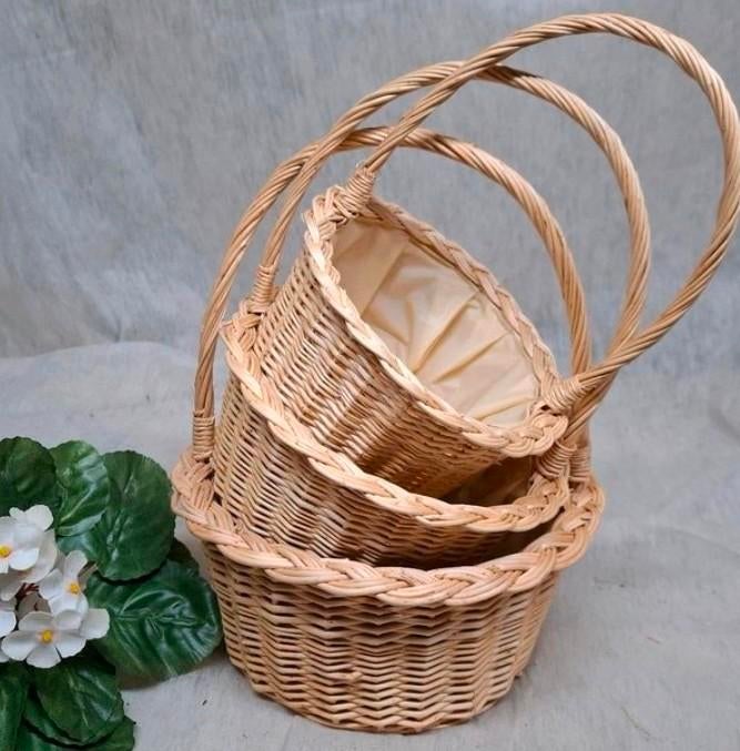 Mand mandje rieten mand strooimand bruiloft bruidsmeisje, Ophalen of Verzenden, Nieuw, Rond, Riet