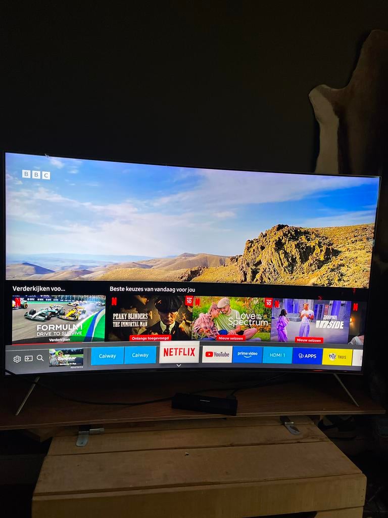 Samsung 55 inch 4K UHD Curved Smart TV, Ophalen, Gebruikt, 50 Hz, Samsung
