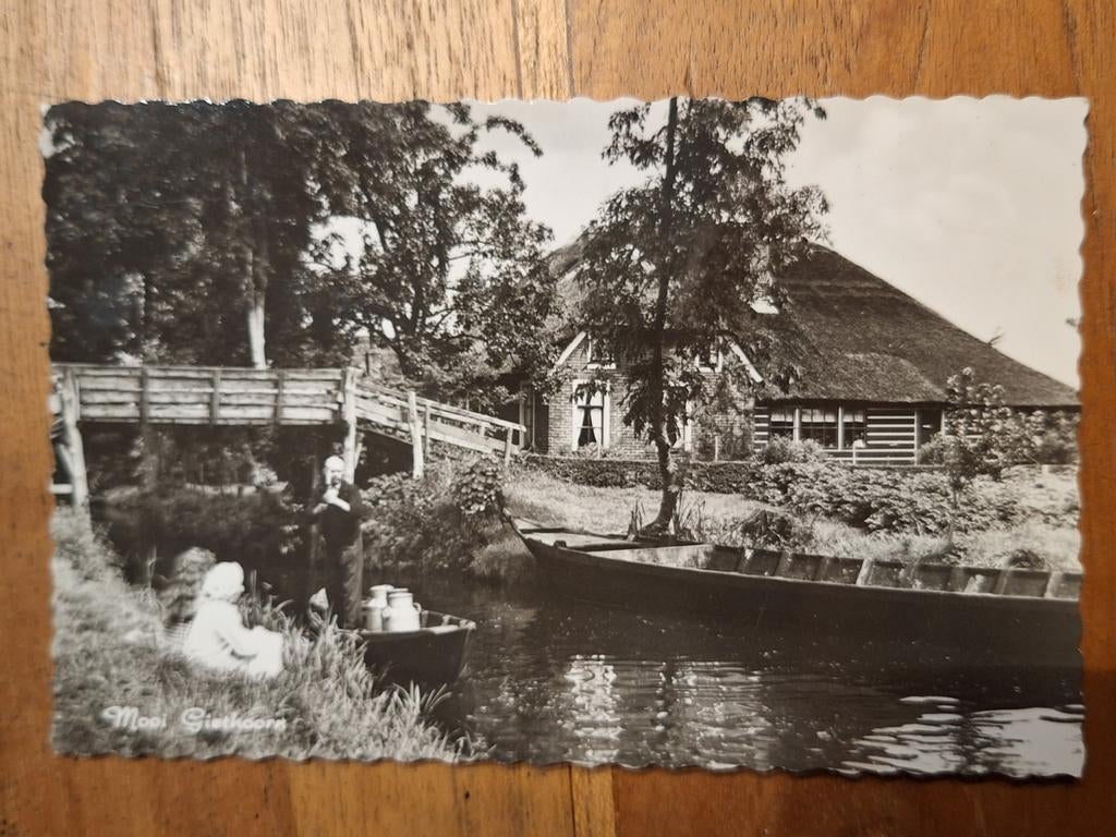 Fotokaart Giethoorn, Ophalen of Verzenden, 1940 tot 1960, Gelopen, Overijssel