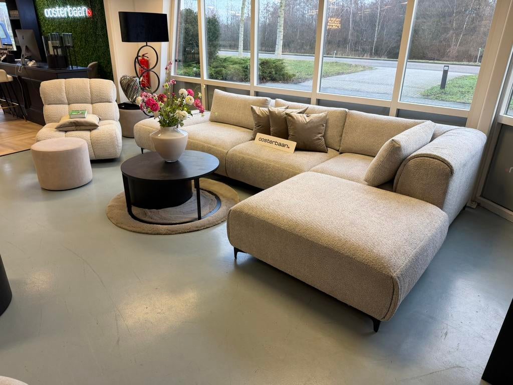 Luxe Velvet Teddy Loungebank Pepe 370x200cm NIEUW - Uniek, Info@oosterbaanwonen.nl, Venus 31 8448CE Heerenveen, Hoekbank, Oosterbaan Wonen B.V.