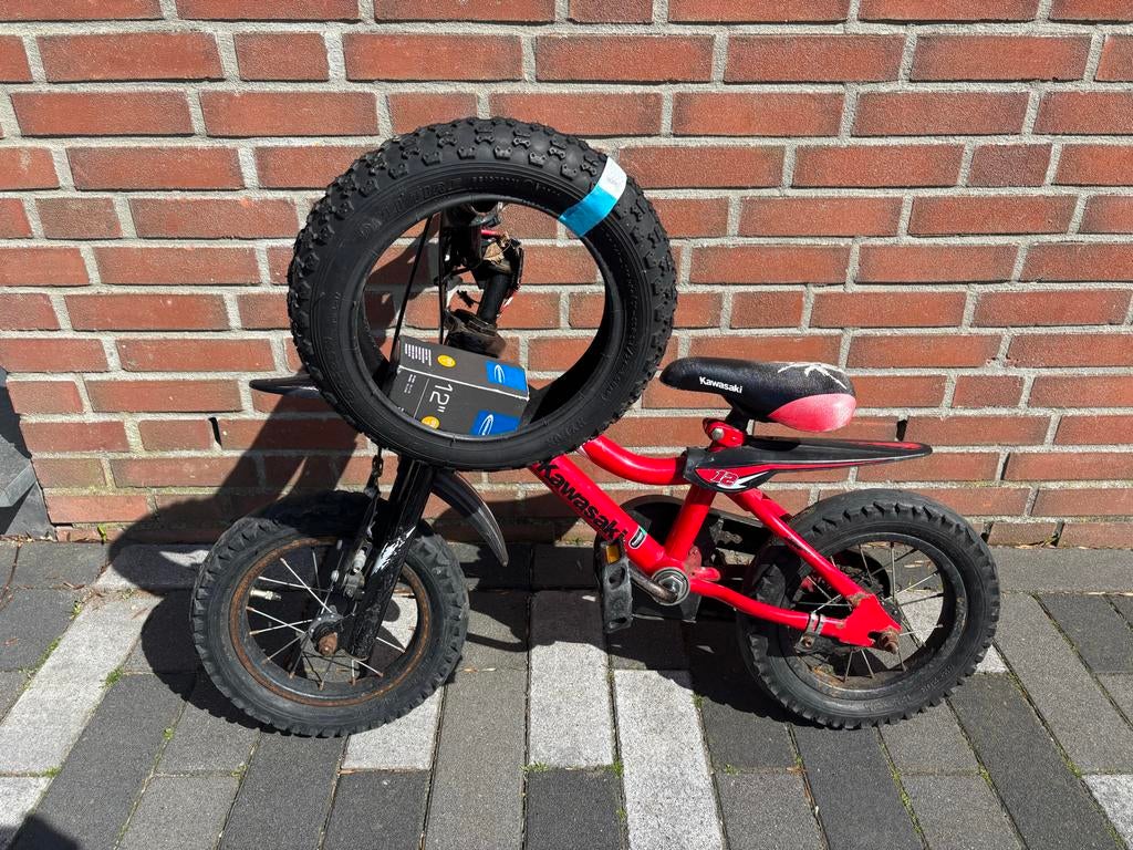 Kawasaki kinderfiets 12 inch, Ophalen, Gebruikt, Minder dan 16 inch