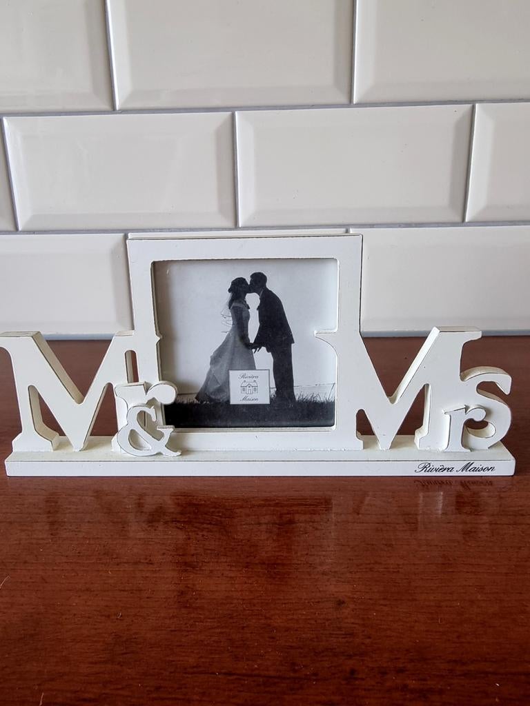 Riviera Maison foto lijst mr & mrs, Huis en Inrichting, Minder dan 50 cm, Ophalen of Verzenden, Zo goed als nieuw, Minder dan 50 cm